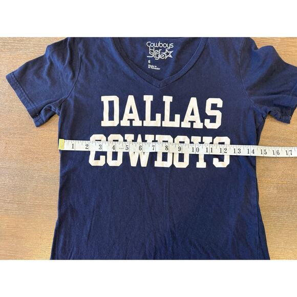 Cowboys Her Style NFL DALLAS COWBOYS V Neck Tee T-Shirt Women size S GAMEDAY - Picture 5 of 5